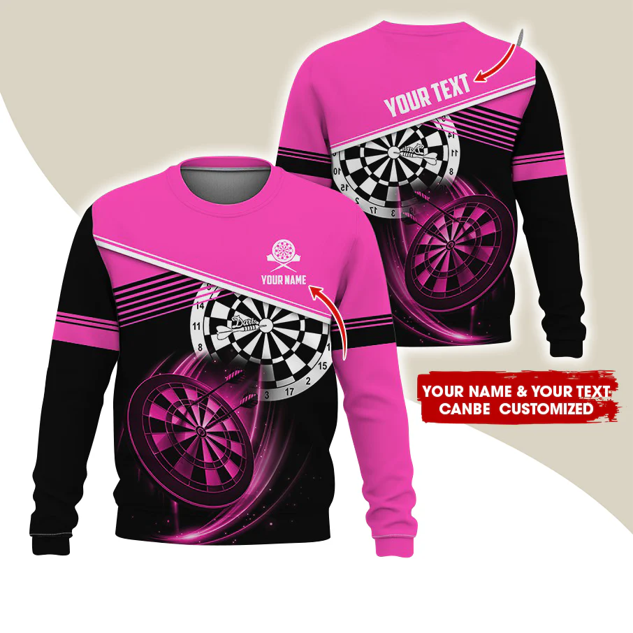 Customized Name & Text Darts Sweatshirt, Personalized Darts Team Uniforms Sweatshirt For Men & Women - Gift For Darts Lovers, Darts Players - Image 7