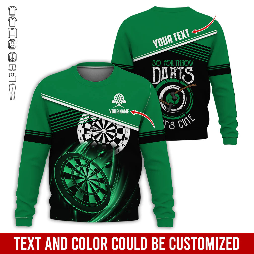 Customized Name & Text Darts Sweatshirt, Personalized So You Throw Darts Sweatshirt For Men & Women - Gift For Darts Lovers, Darts Players - Image 2