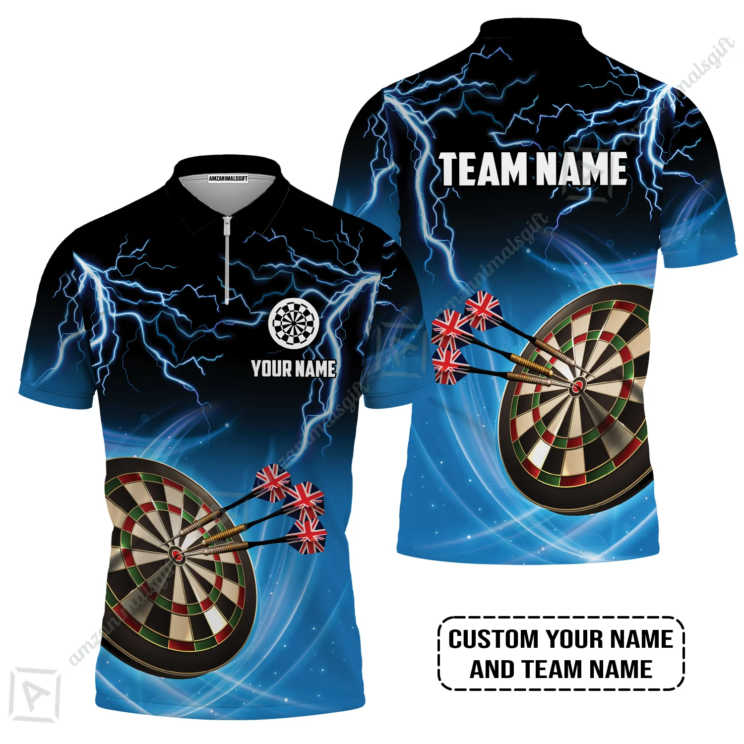 Customized Name & Text Darts T-Shirt, Kingdom of England Darts Personalized Darts T-Shirt - Image 6
