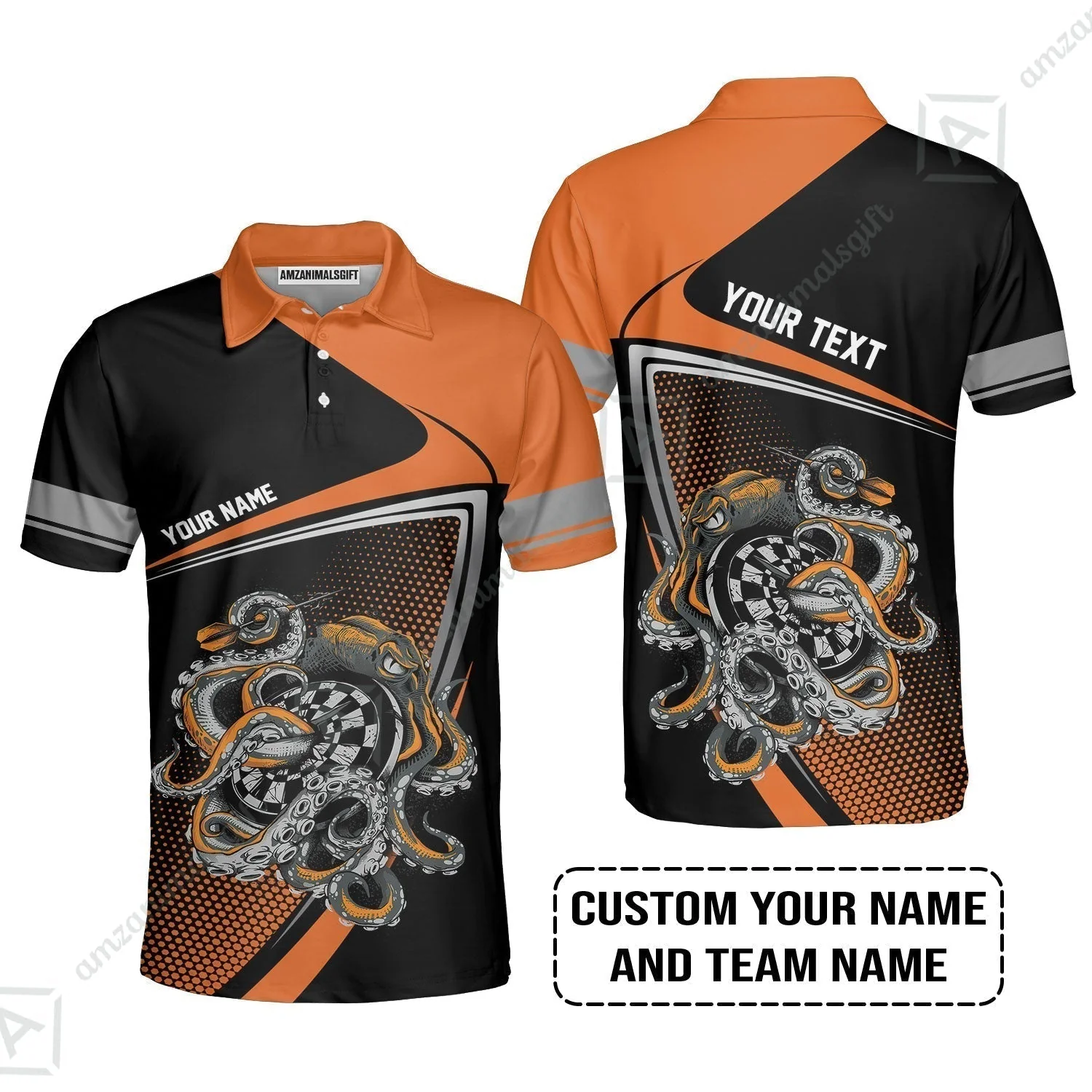 Customized Name & Text Darts T-Shirt, Personalized Darts And Octopus T-Shirt - Image 8