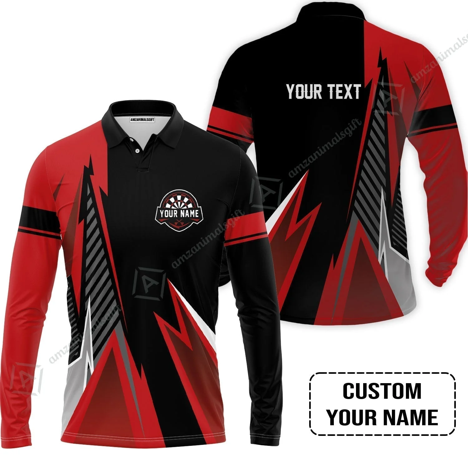 Customized Name & Text Darts Women Polo Shirt, Personalized Name Darts Women Polo Shirt - Image 6
