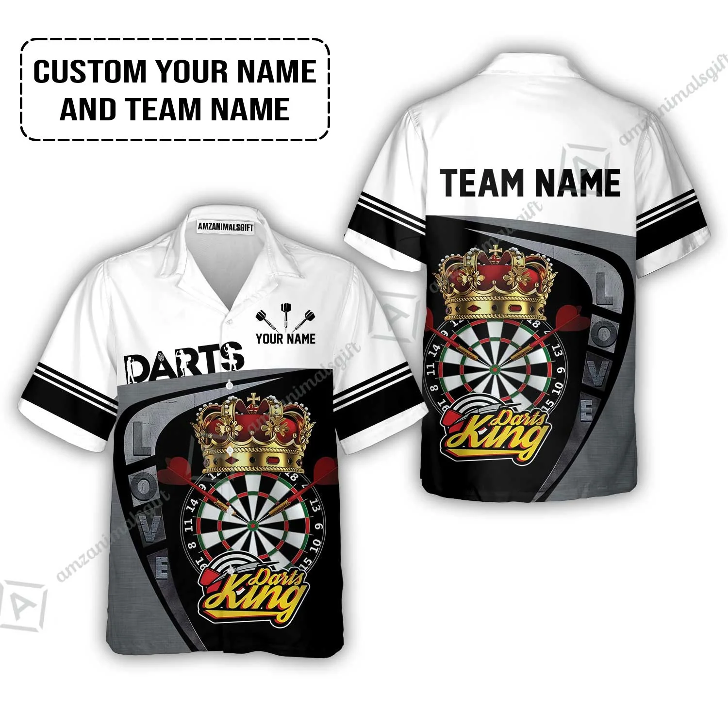 Customized Name & Text Darts Zip Polo Shirt, Darts King Personalized Name Darts Uniforms Zip Polo Shirt - Image 7