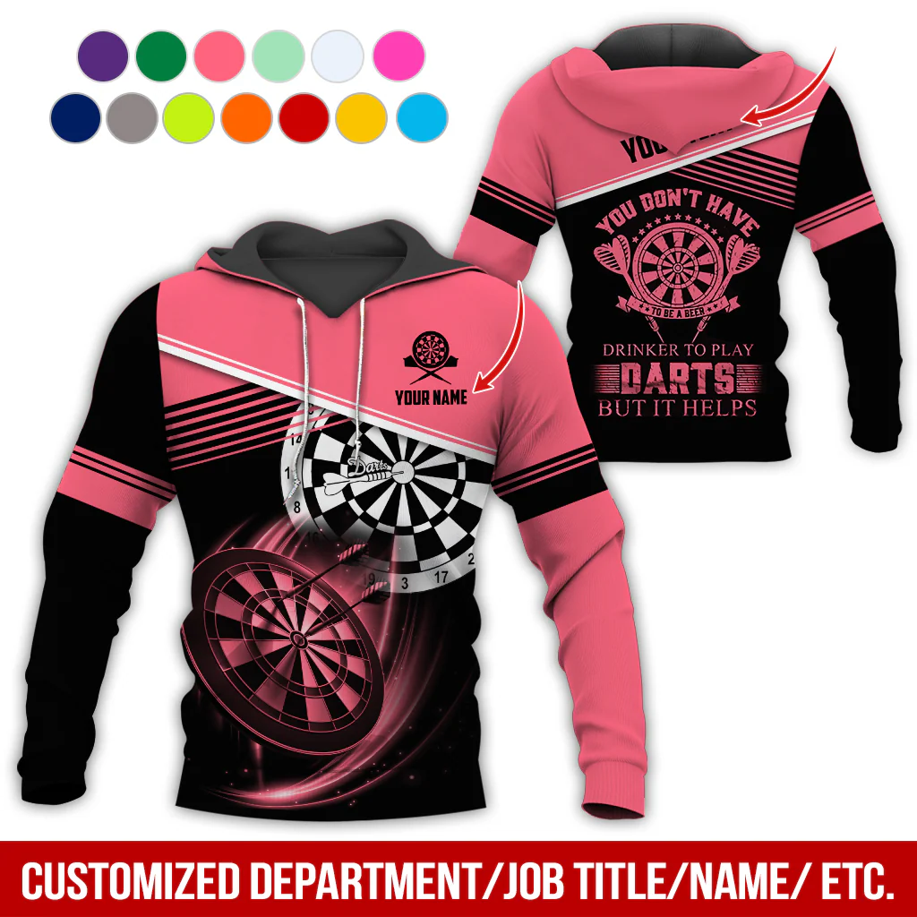 Customized Name & Text & Text Darts Premium Hoodie, You Don't have Drinker Yo Play Darts But It Helps Hoodie, Perfect Gift For Darts Lovers, Friend, Family - Image 10