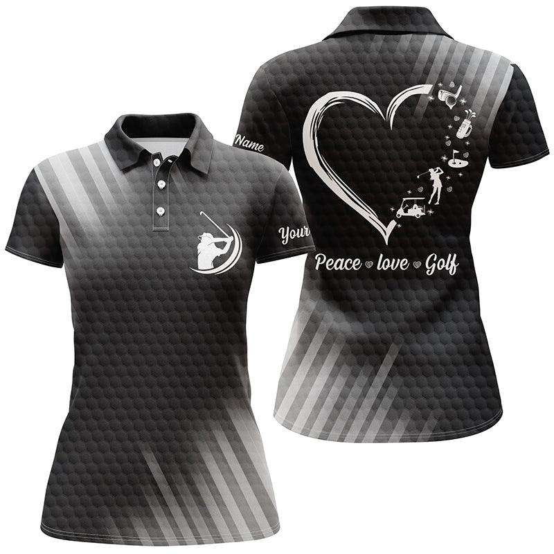 Customized Name Women Golf Polo Shirts, Multi color Women Golf Polo Shirts Peace Love Golf, Personalized Best Women Golf Shirts For Golfers, Golf Lovers - Image 5