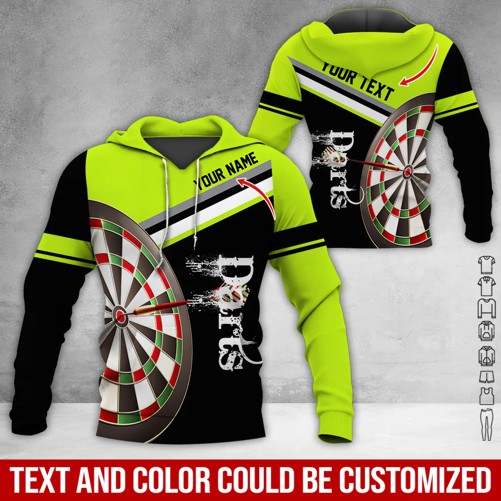 Customized Name & Your Text Darts Premium Hoodie, Darts Pattern Hoodie, Perfect Gift For Darts Lovers, Friend, Family - Image 3