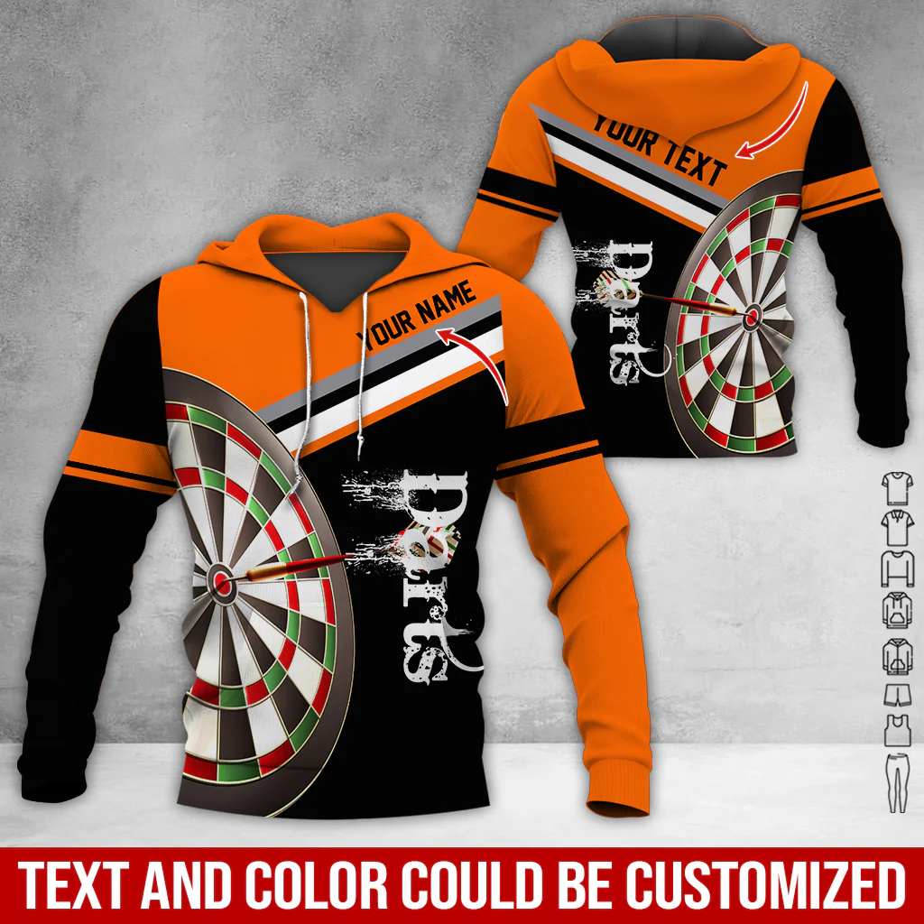 Customized Name & Your Text Darts Premium Hoodie, Darts Pattern Hoodie, Perfect Gift For Darts Lovers, Friend, Family - Image 4