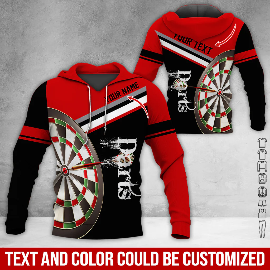 Customized Name & Your Text Darts Premium Hoodie, Darts Pattern Hoodie, Perfect Gift For Darts Lovers, Friend, Family - Image 5