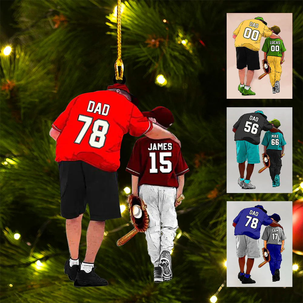 Customized Photo Baseball Players Acrylic Christmas Acrylic Ornament Gift For Baseball Lovers - Gift For Baseball Players, Dad, Son, Coach - Image 2