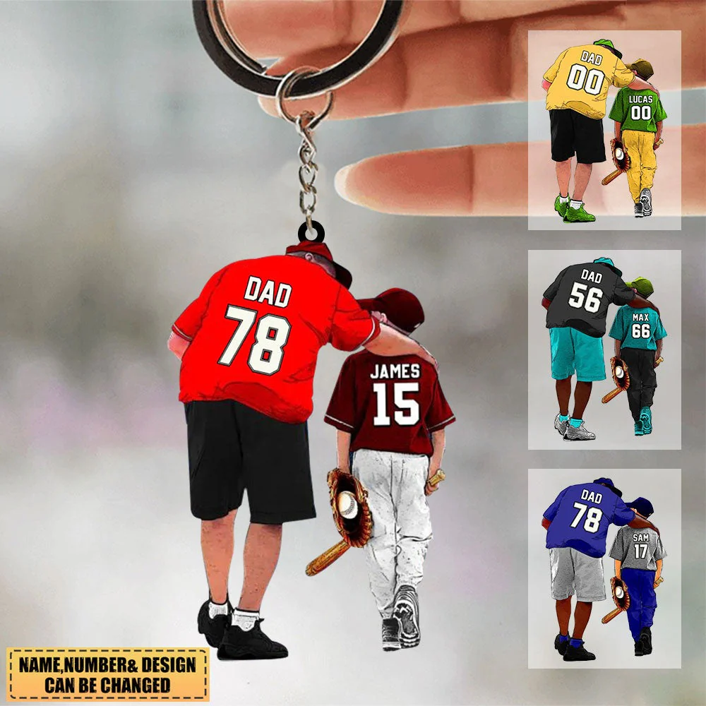 Customized Photo Baseball Players Christmas Acrylic Keychain Gift For Baseball Lovers - Gift For Baseball Players, Dad, Son, Coach - Image 2