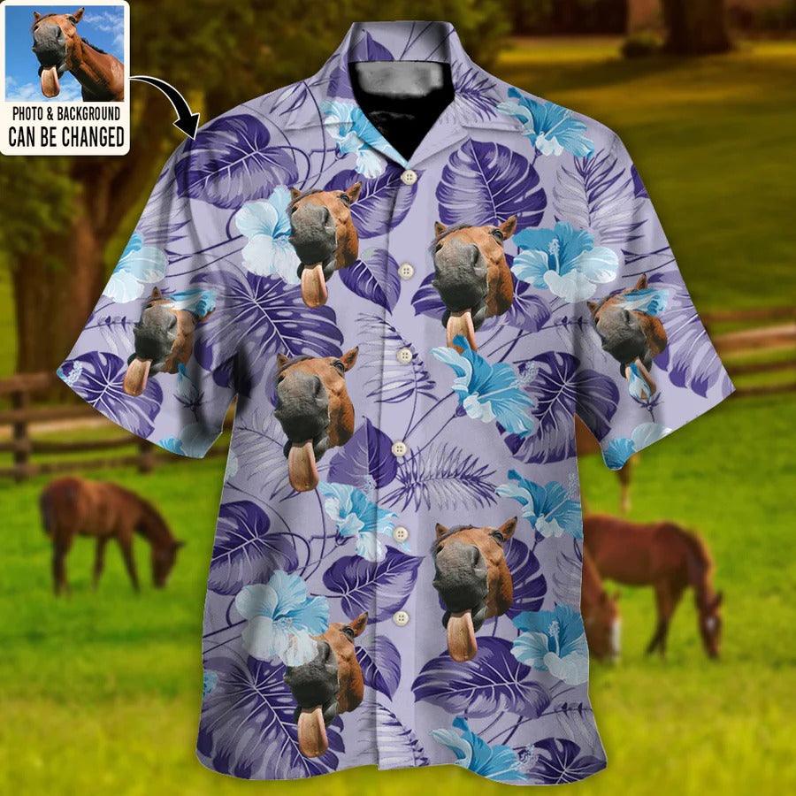 Customized Photo Horse Hawaiian Shirts For Summer - Horse You Want Tropical Custom Photo Hawaiian Shirt - Perfect Gift For Men, Horse Racing Lovers