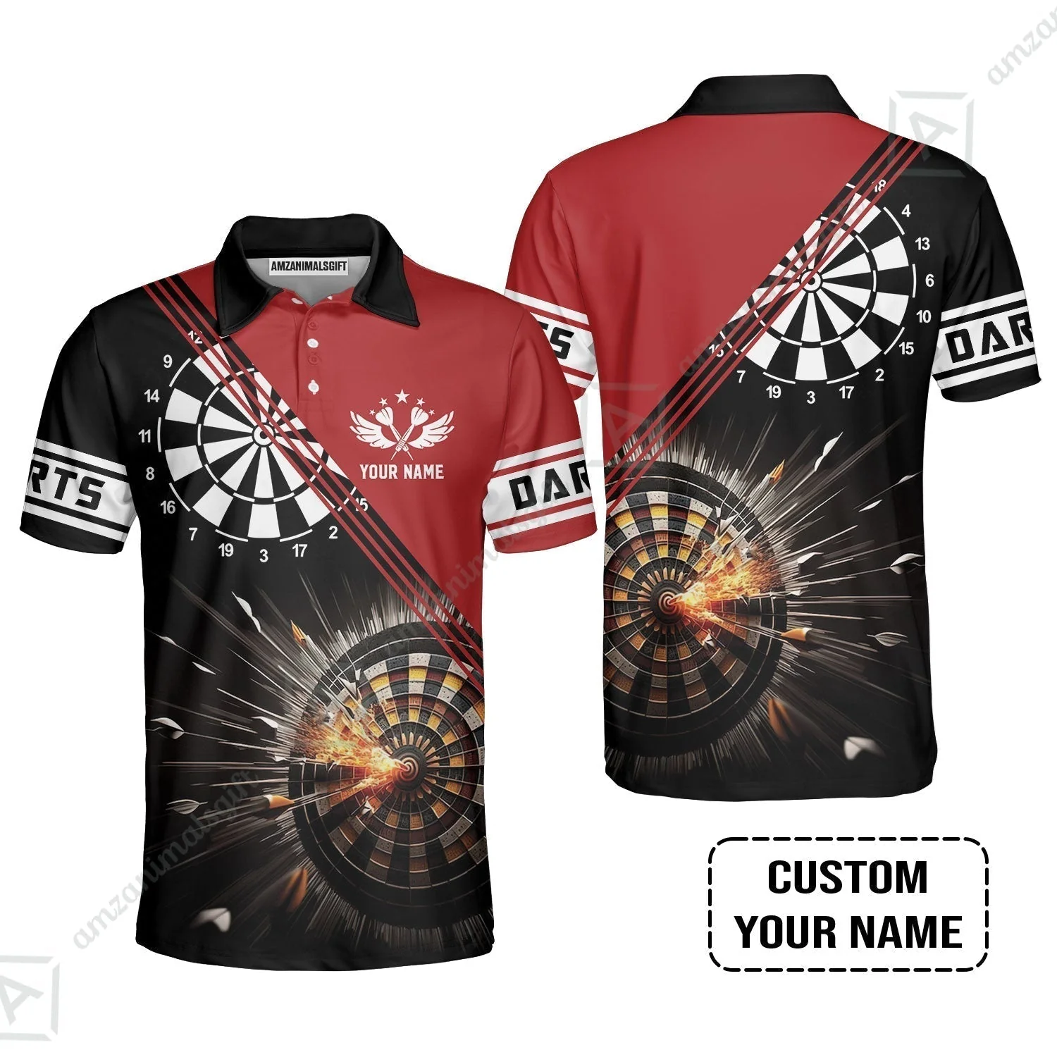 Customized Red Darts Hawaiian Shirt, Custom Darts For Team Hawaiian Shirt - Image 7