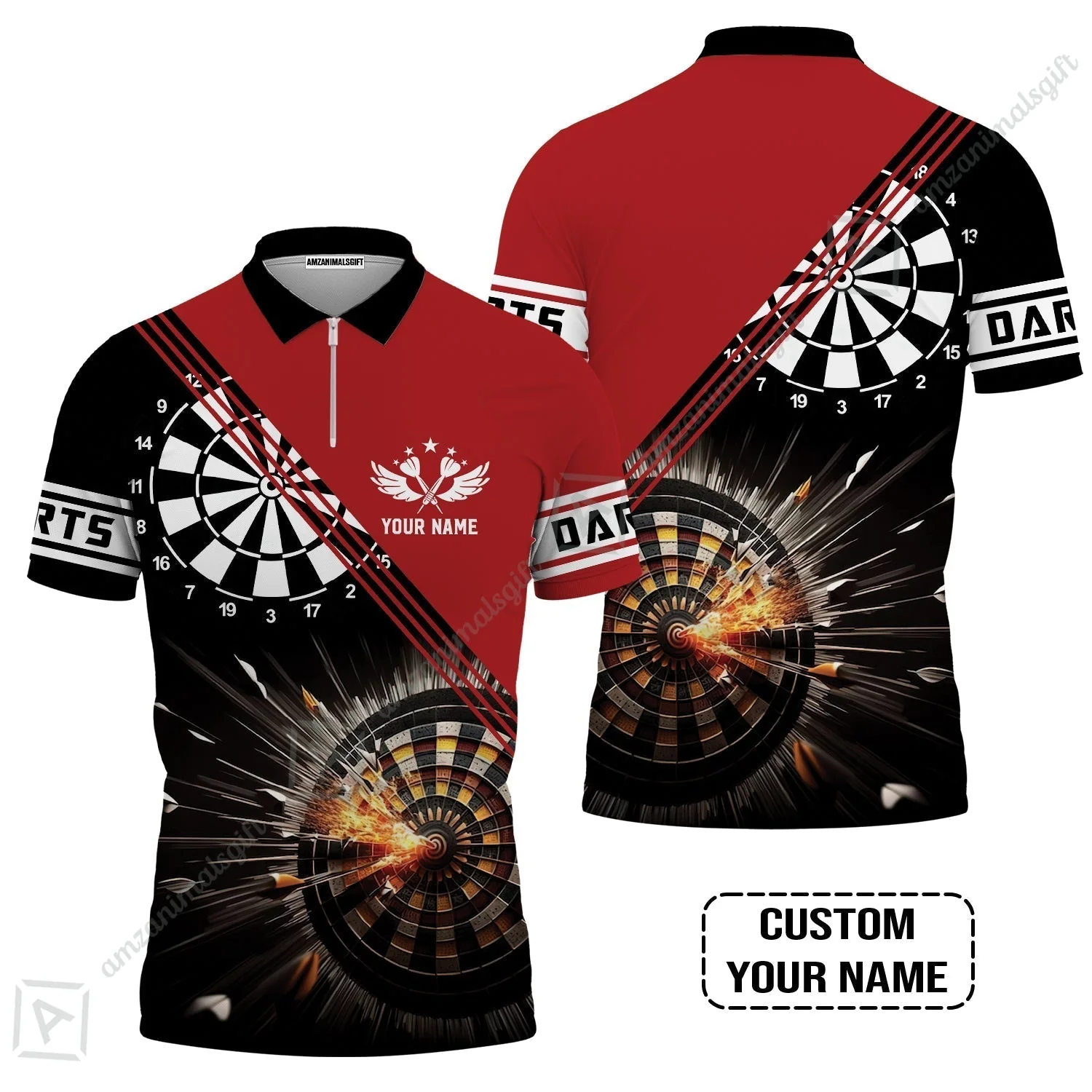 Customized Red Darts Sweatshirt, Custom Darts For Team Sweatshirt - Image 4