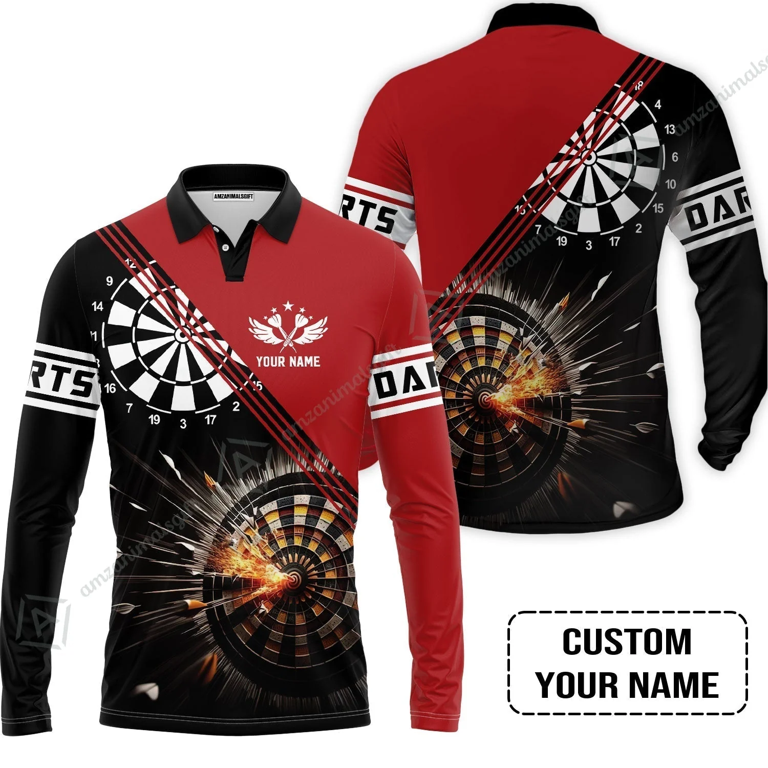 Customized Red Darts Sweatshirt, Custom Darts For Team Sweatshirt - Image 5