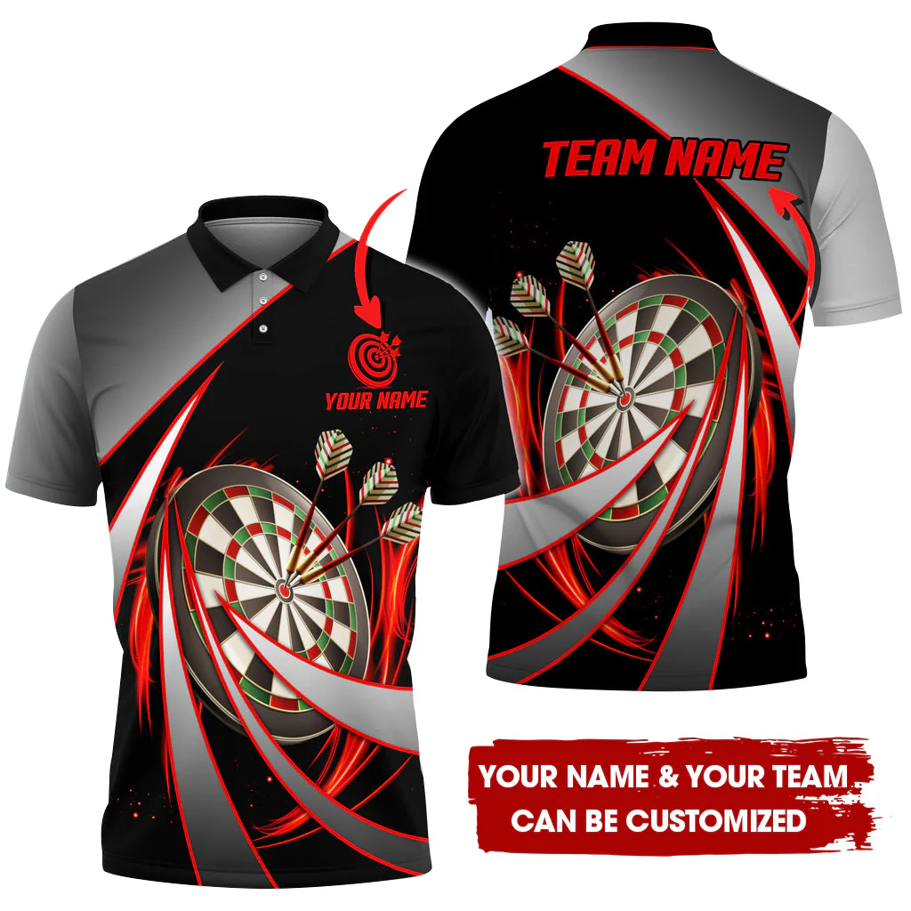 Customized Tornado Thunder Darts Men Polo Shirt, Custom Darts For Team Polo Shirt For Men, Perfect Gift For Darts Lovers, Darts Players - Image 4