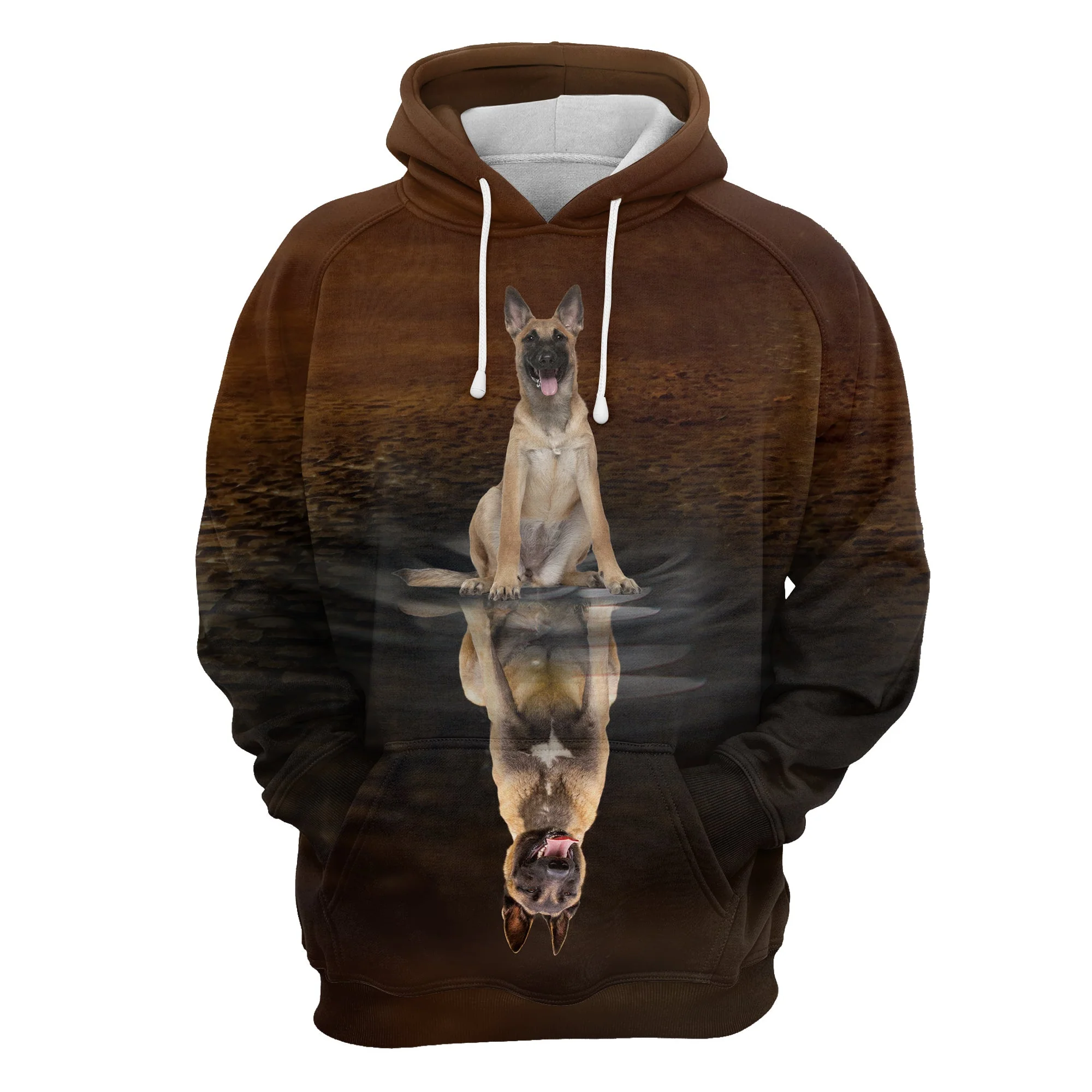 Cute Belgian Malinois Reflection Pullover Premium Hoodie, Perfect Outfit For Men And Women On Christmas New Year Autumn Winter