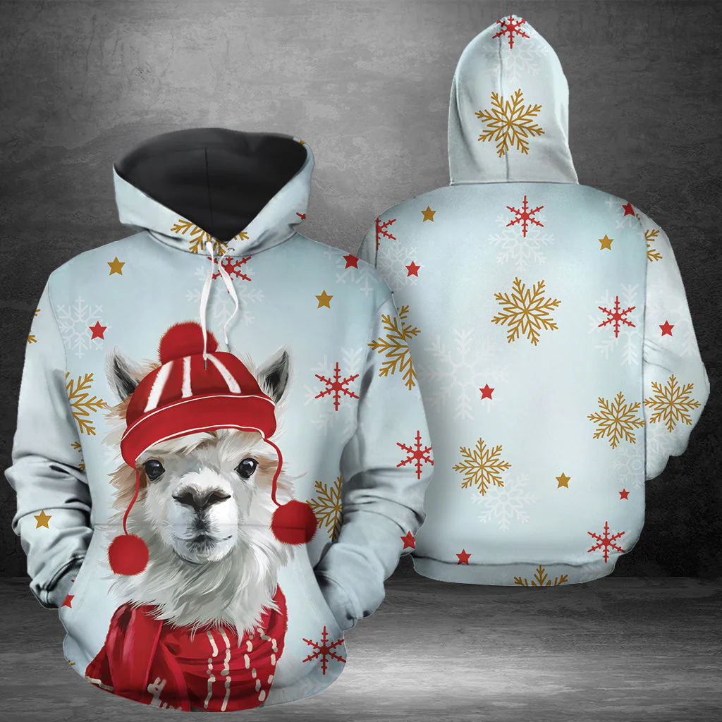 Cute Christmas Llama Pullover Premium Hoodie, Perfect Outfit For Men And Women On Christmas New Year Autumn Winter - Image 2