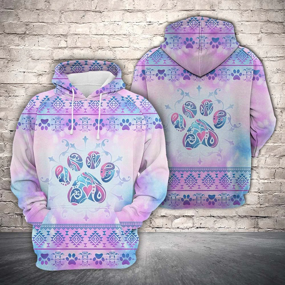 Cute Dog Purple Paws Premium Brown Hoodie, Perfect Outfit For Men And Women On Christmas New Year Autumn Winter