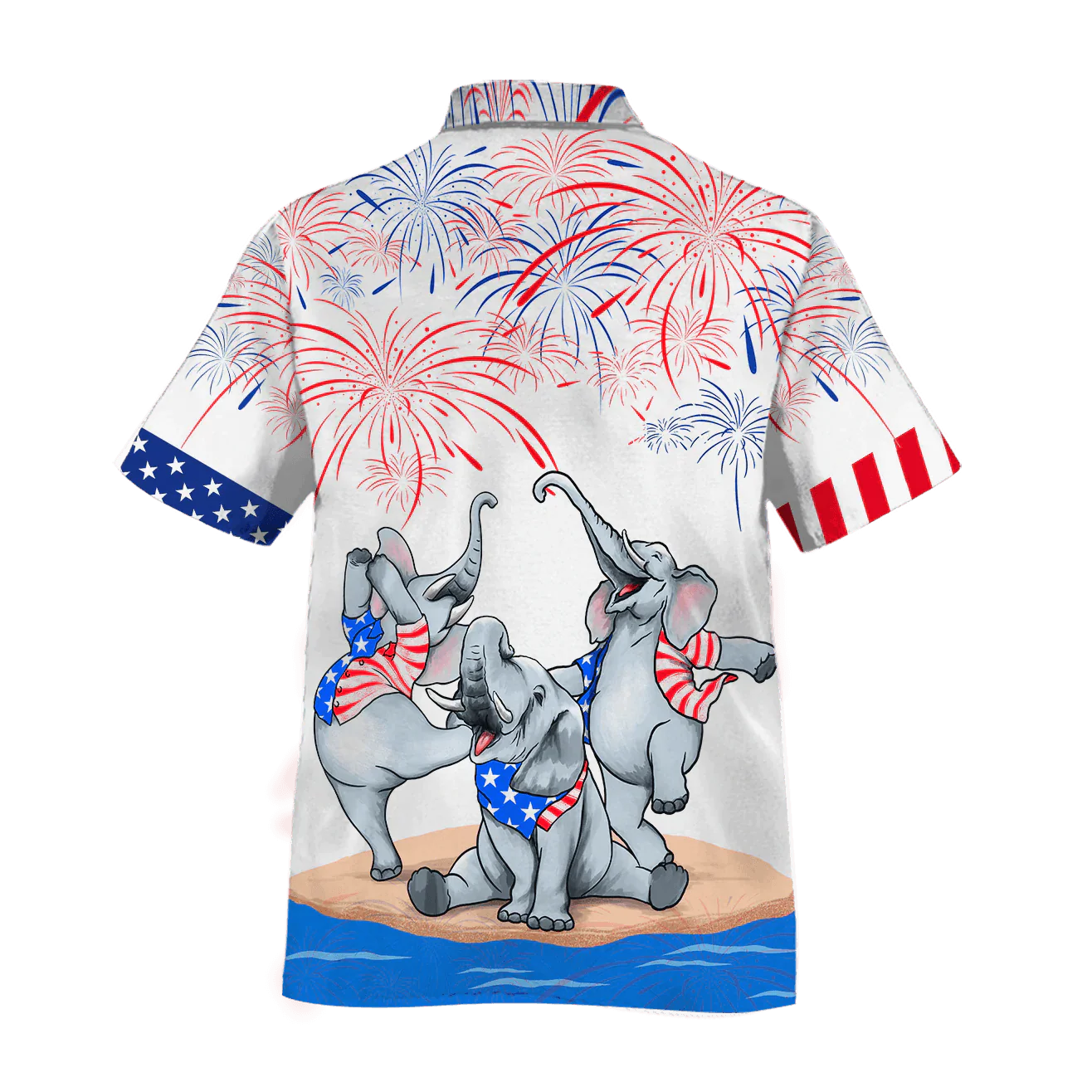 Cute Elephant American Aloha Hawaiian Shirts For Summer, Happy Independence Day Is Coming Aloha Hawaiian Shirt For Men Women, Elephant Lover, 4th July - Image 2