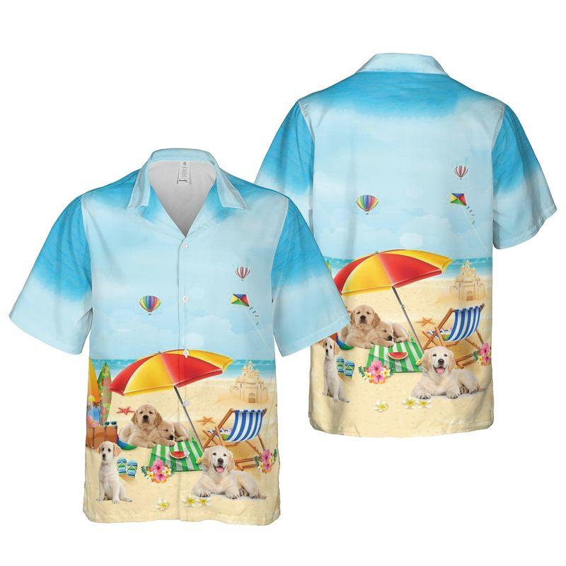 Cute Labrador Retriever Puppy Aloha Hawaiian Shirts For Summer, Dog Beach Picture Hawaiian Shirt For Men Women, Best Gift For Dog Lovers, Dog Mom Dad - Image 4