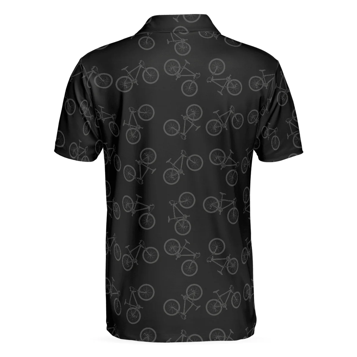Cycling Golden Heartbeat Polo Shirt, Black Cycling Shirt For Cyclists, Thoughtful Gift Idea For Sport Lovers - Image 3
