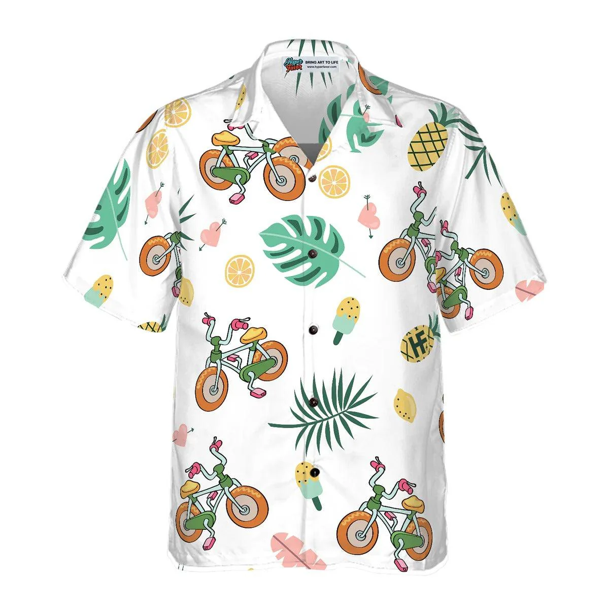 Cycling Hawaiian Shirt, Cartoon Cycling Hawaiian Shirt, Cycling Summer Aloha Shirt- Perfect Gift For Men, Women, Cycling Lover, Friend, Family - Image 3