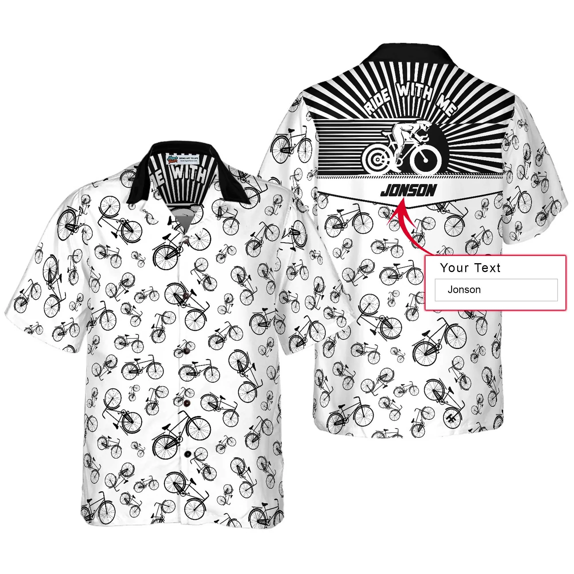 Cycling Ride Custom Name Hawaiian Shirt, Cycling Ride With Me, Personalized Colorful Summer Aloha Shirt For Men Women, Perfect Gift For Friend