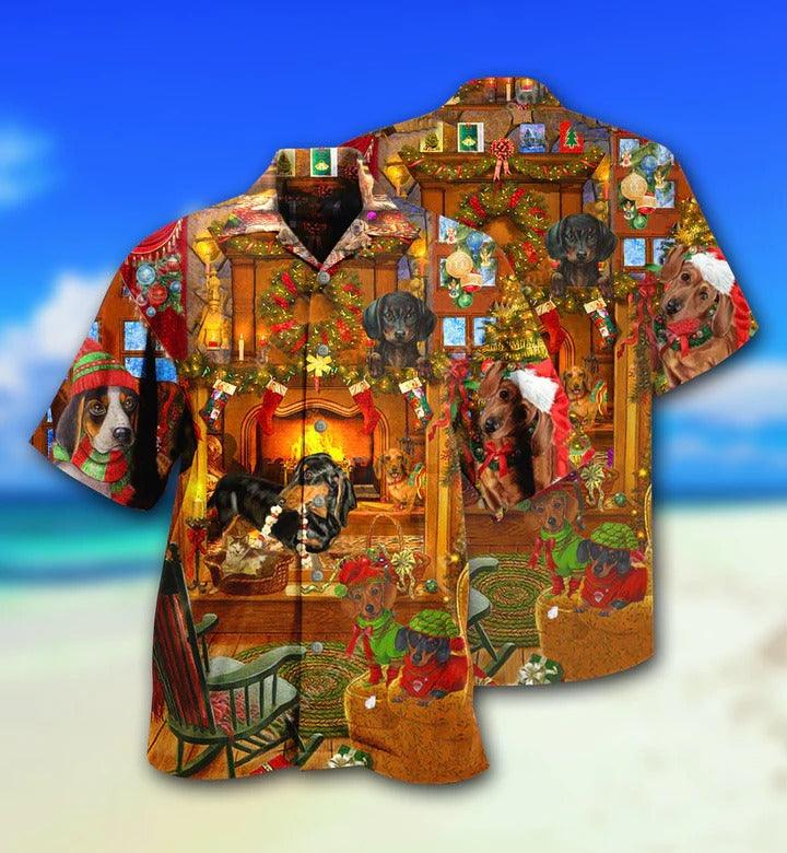 Dachshund Aloha Hawaii Shirt - Dachshund Dogs Love Home Love Christmas Hawaiian Shirt For Summer - Perfect Gift For Dog Lovers, Friend, Family