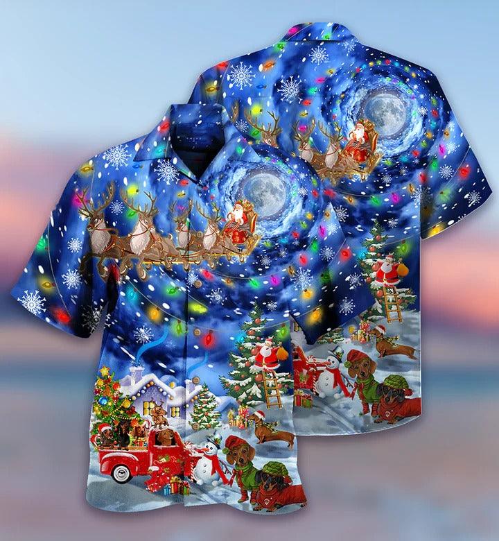 Dachshund Aloha Hawaii Shirt - Love Xmas Night Hawaiian Shirt For Summer - Perfect Gift For Dog Lovers, Friend, Family