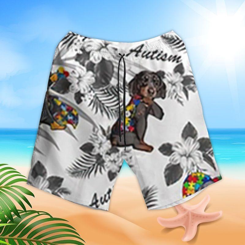 Dachshund Aloha Hawaiian Shirt - Autism Puzzle Hawaiian Shirt, Funny Dachshund Hawaiian Shirt For Men & Women, Dachshund Lover - Image 2