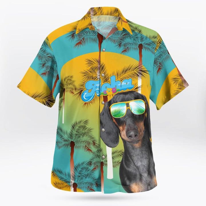Dachshund Aloha Hawaiian Shirt - Dog Summer Beach Tropical Leaves Hawaiian Shirt For Summer - Perfect Gift For Dog Lovers Friend, Family