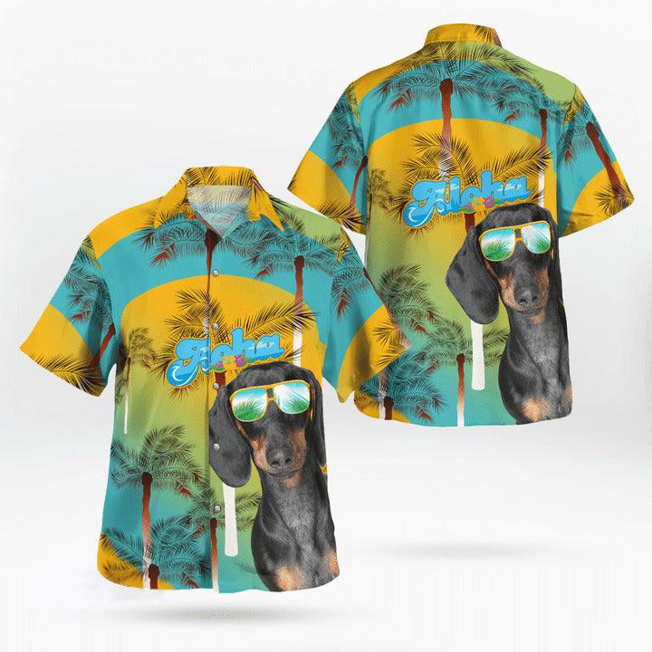 Dachshund Aloha Hawaiian Shirt - Dog Summer Beach Tropical Leaves Hawaiian Shirt For Summer - Perfect Gift For Dog Lovers Friend, Family - Image 4