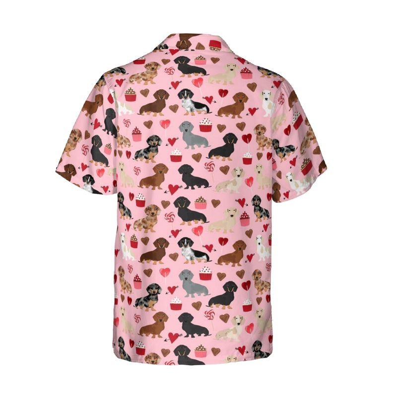 Dachshund Aloha Hawaiian Shirts For Summer, Cartoon Pattern Hawaiian Set For Men Women, Valentine Gift For Husband Wife, Boyfriend, Girlfriend, Couple - Image 5