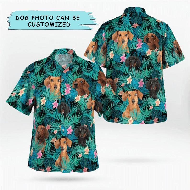 Dachshund Custom Hawaiian Shirt, Dachshund Tropical Pattern Personalized Hawaiian Shirt - Perfect Gift For Men, Women, Dog Lover, Friend, Family
