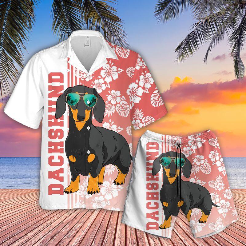 Dachshund Dog Aloha Hawaiian Shirts For Summer, Tropical Hawaiian Shirt For Men Women, Beachwear Gift For Dog Lovers, Dog Mom Dad, Friend, Family