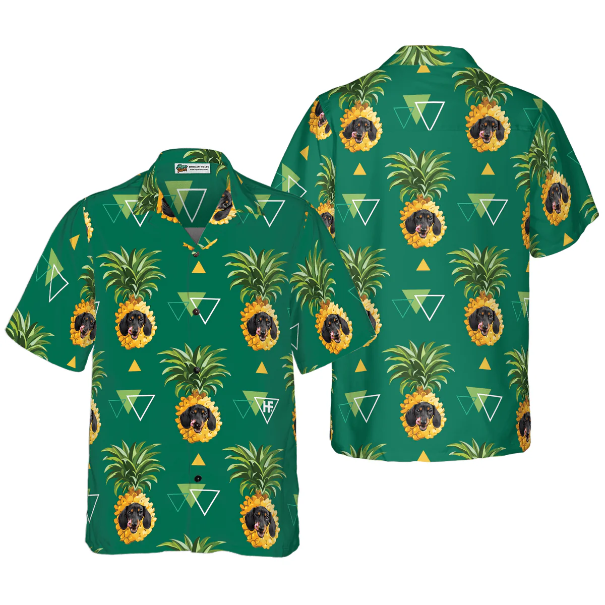 Dachshund Hawaiian Shirt, Tropical Fruit, Pineapple Aloha Shirt For Men - Perfect Gift For Dachshund Lover, Husband, Boyfriend, Friend, Family