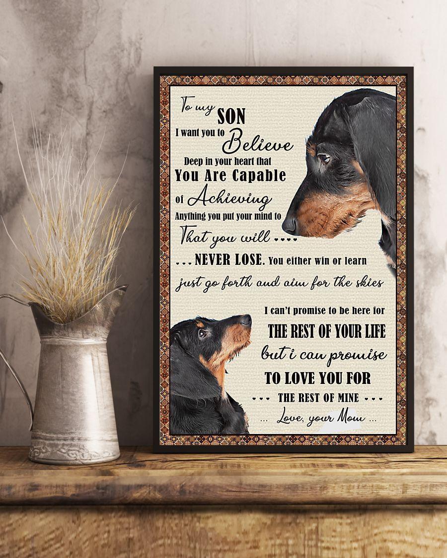 Dachshund Portrait Canvas - Dachshund Dad To My Son Canvas - Gift For Dachshund Lover, Son From Dad - To Love You For The Rest Of Mine Love