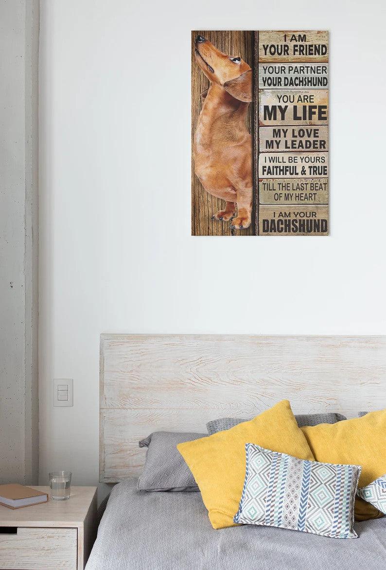 Dachshund Portrait Canvas - Dachshund Dog I Am Your Friend Your Partner Your Dachshund Portrait Canvas - Gift For Dachshund Owner, Dog Lovers, Friends - Image 2