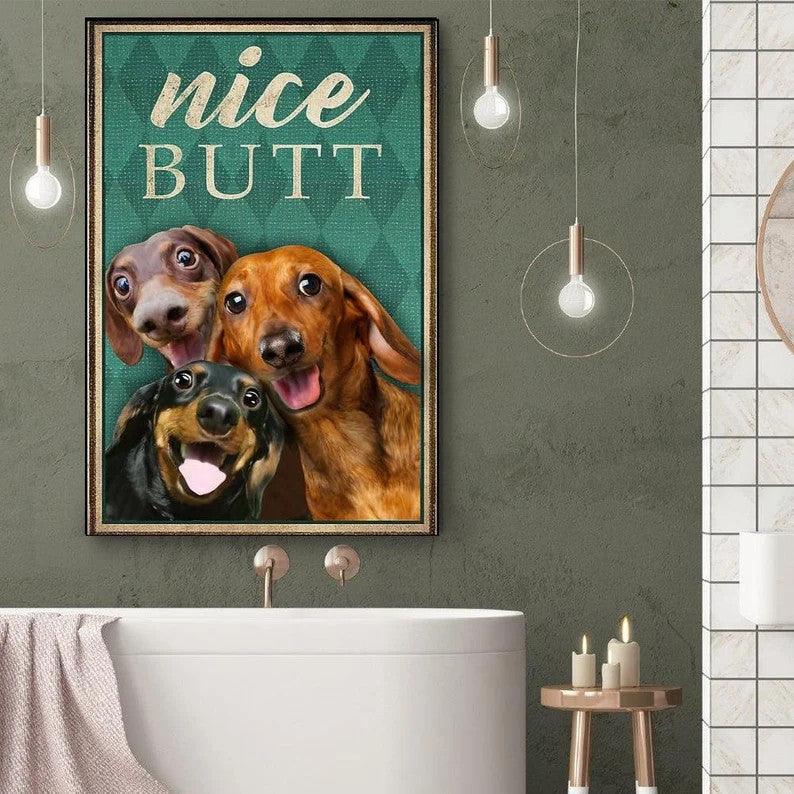 Dachshund Portrait Canvas - Funny Dachshund Dog Nice Butt Portrait Canvas -Best Gift For Dog Lovers, Family, Friends, Dachshund Lovers