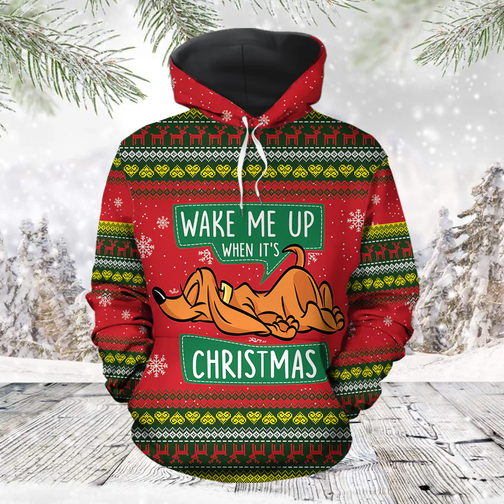 Dachshund Pullover Premium Hoodie Wake Me Up Christmas, Perfect Outfit For Men And Women On Christmas New Year Autumn Winter