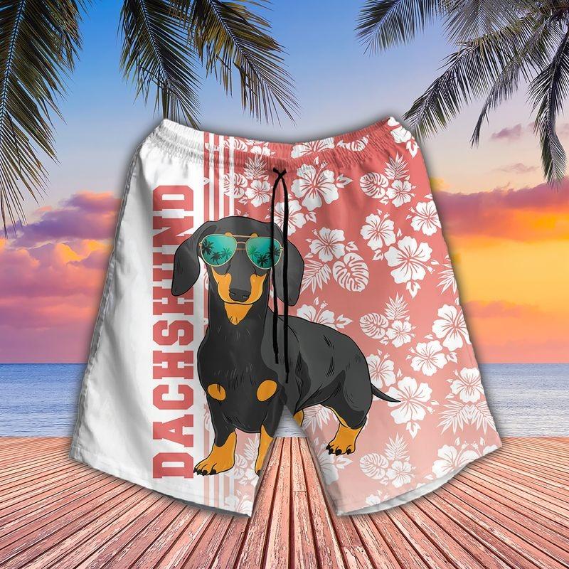 Dachshunds Aloha Hawaiian Shirt - Tropical Leaves Hawaiian Shirt, Dachshunds Sunglass Hawaiian Shirt For Men & Women, Dachshunds Lover