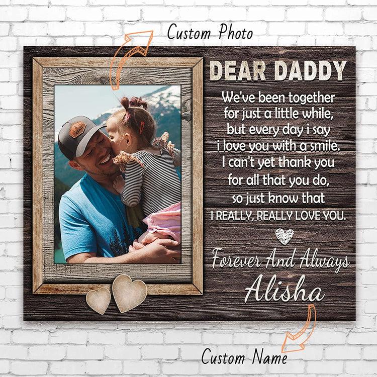 Dad Custom Canvas, Personalized Dear Daddy Canvas, Father’s Day Gift For Grandpa, Daddy, Papa, Present For Dad Husband From Son Daughter Wife - Image 3
