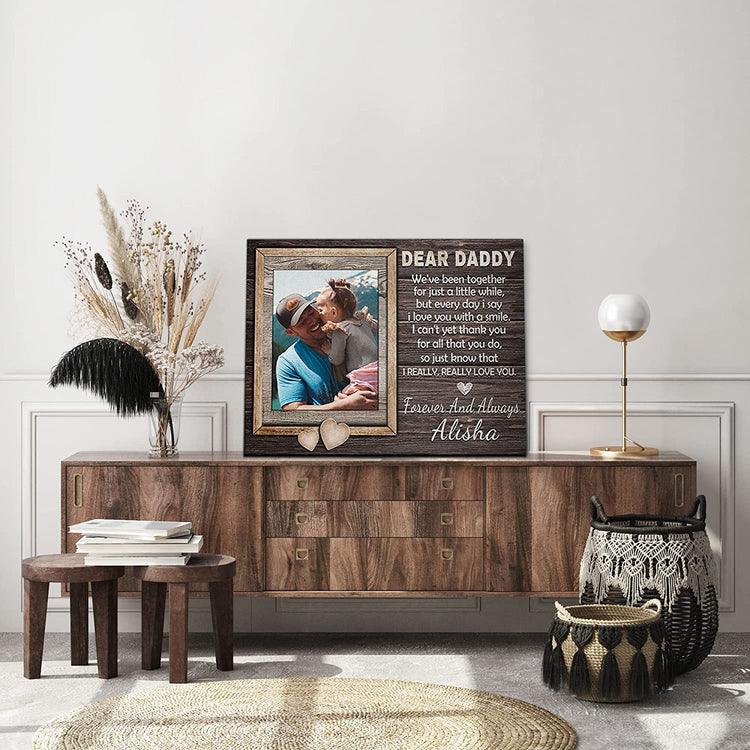 Dad Custom Canvas, Personalized Dear Daddy Canvas, Father’s Day Gift For Grandpa, Daddy, Papa, Present For Dad Husband From Son Daughter Wife - Image 4