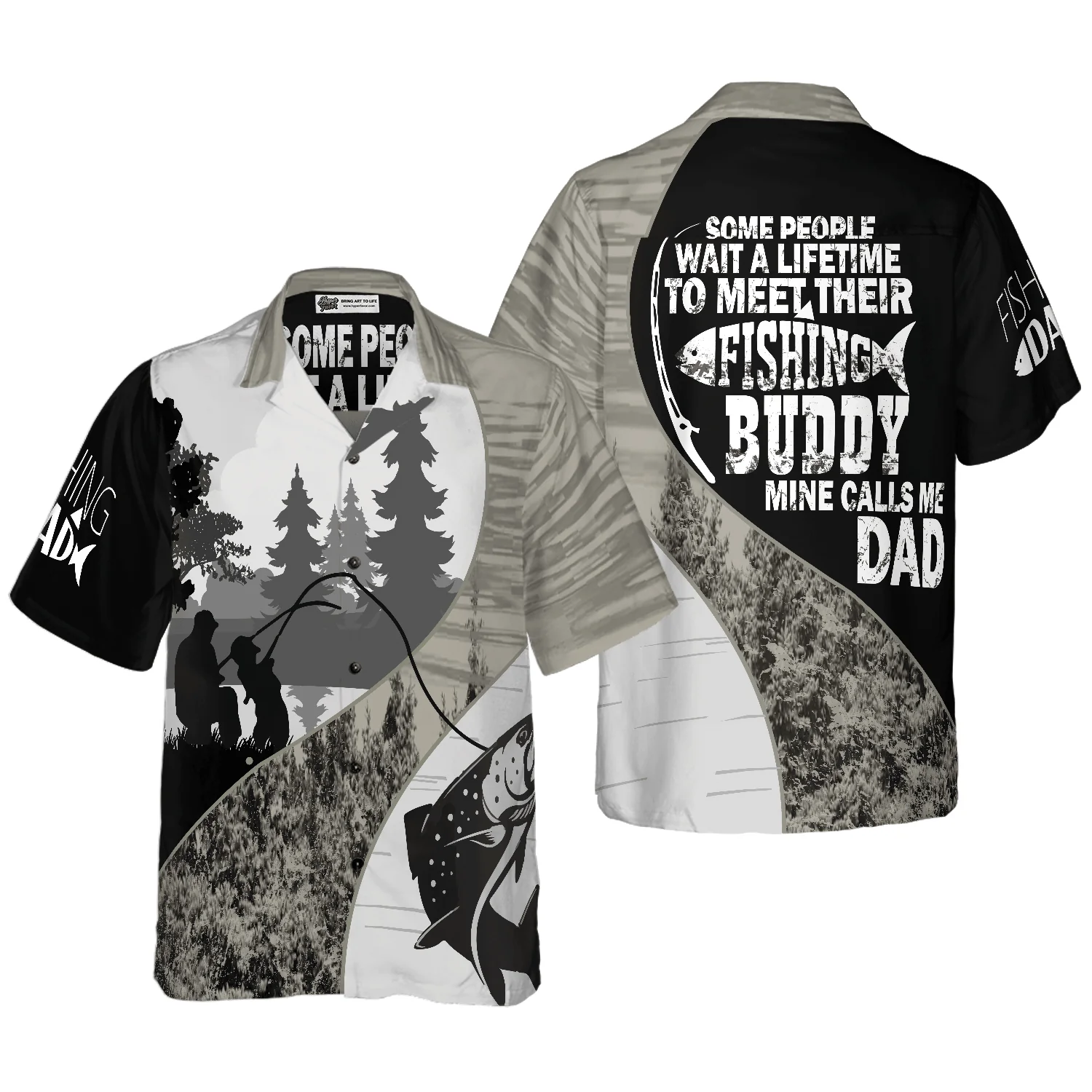 Dad My Fishing Buddy Aloha Hawaiian Shirt For Summer, Colorful Shirt For Men Women, Perfect Gift For Friend, Team, Family, Fishing Lovers