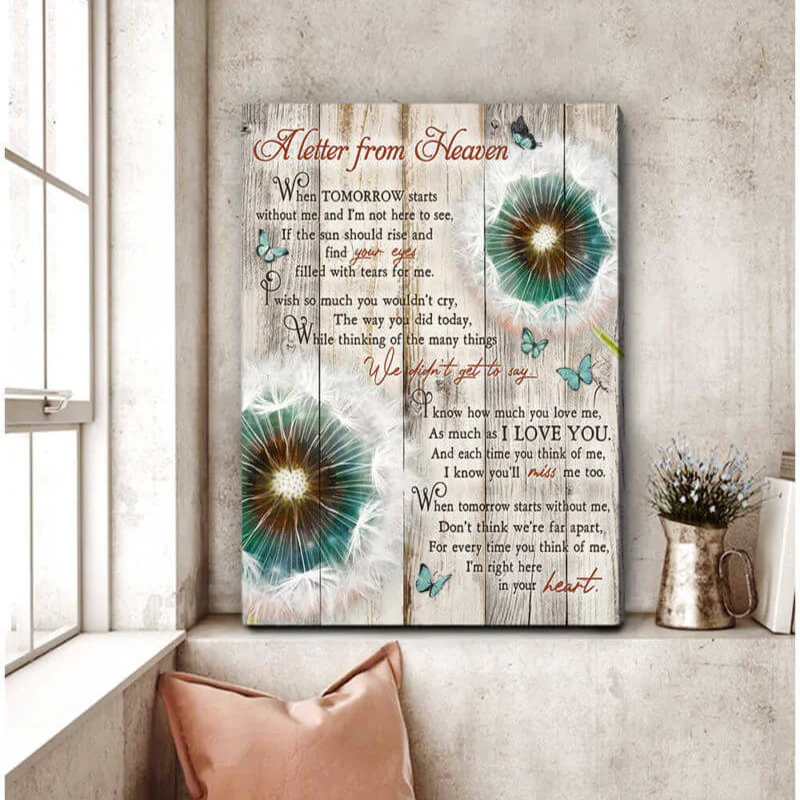 Dandelion and Butterflies Portrait Canvas, A letter from heaven Wall Art Decor Canvas, Perfect Gift For Dandelion Lovers, Friend, Family - Image 2