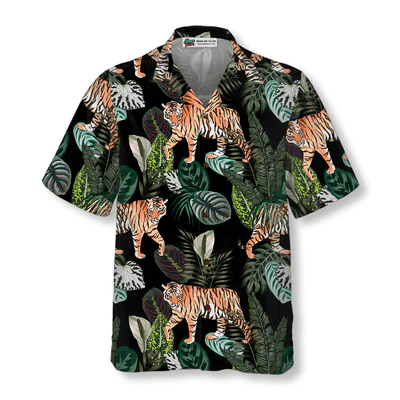 Dark Jungle Exotic Tiger Pattern Hawaiian Shirt, Tropical Summer Tiger Aloha Shirt For Men - Perfect Gift For Tiger Lovers, Friend, Family - Image 2