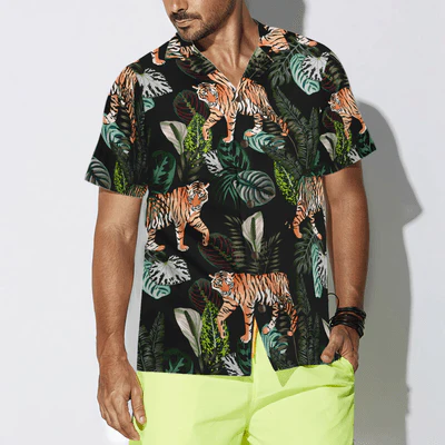 Dark Jungle Exotic Tiger Pattern Hawaiian Shirt, Tropical Summer Tiger Aloha Shirt For Men - Perfect Gift For Tiger Lovers, Friend, Family - Image 4