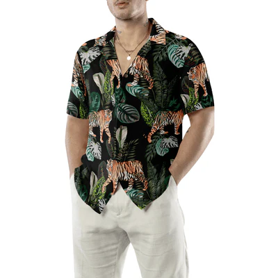 Dark Jungle Exotic Tiger Pattern Hawaiian Shirt, Tropical Summer Tiger Aloha Shirt For Men - Perfect Gift For Tiger Lovers, Friend, Family - Image 5