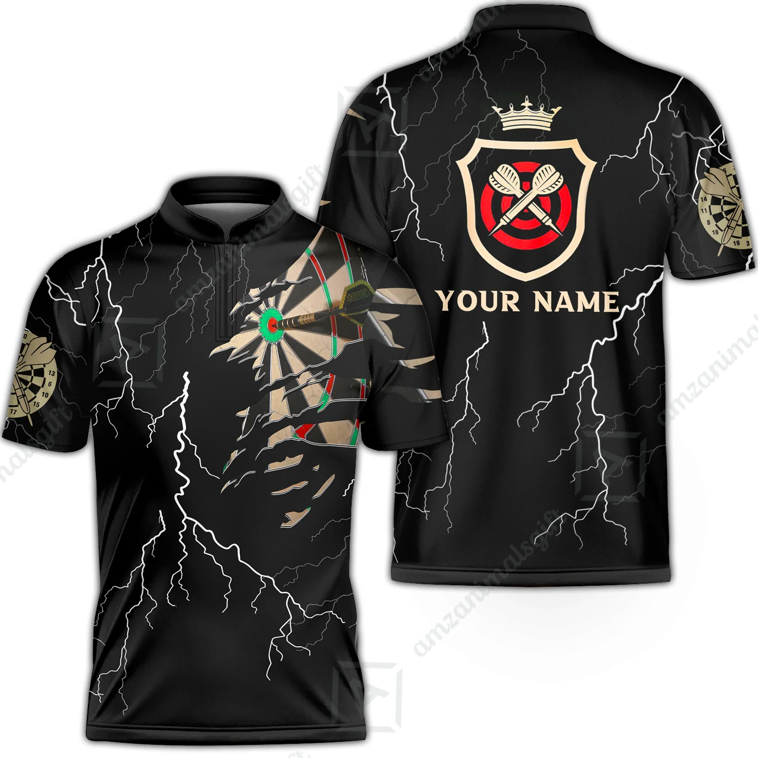 Darts Custom Name Men Polo Shirt, Darts Target Personalized Men Polo Shirt Gift For Darts Lovers, Friend, Team, Darts Player - Image 2
