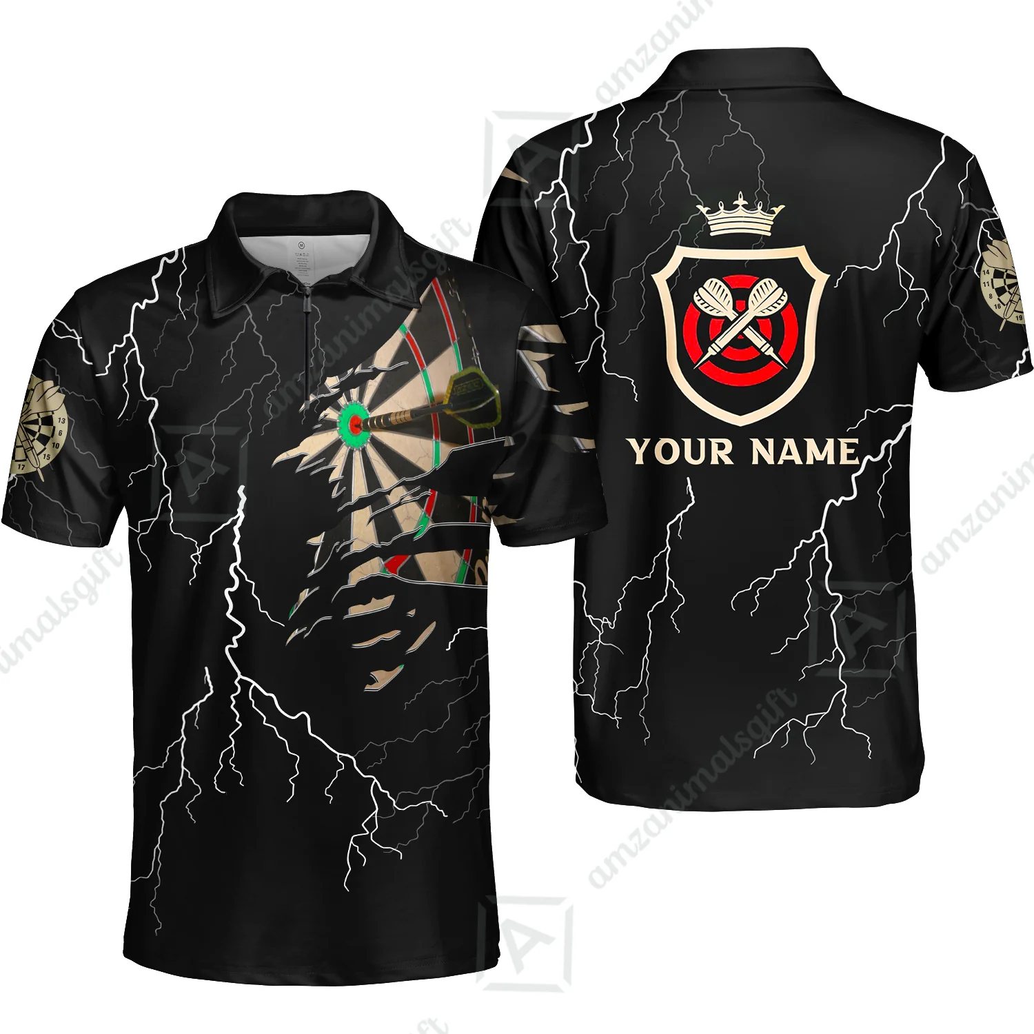 Darts Custom Name Men Polo Shirt, Darts Target Personalized Men Polo Shirt Gift For Darts Lovers, Friend, Team, Darts Player - Image 3