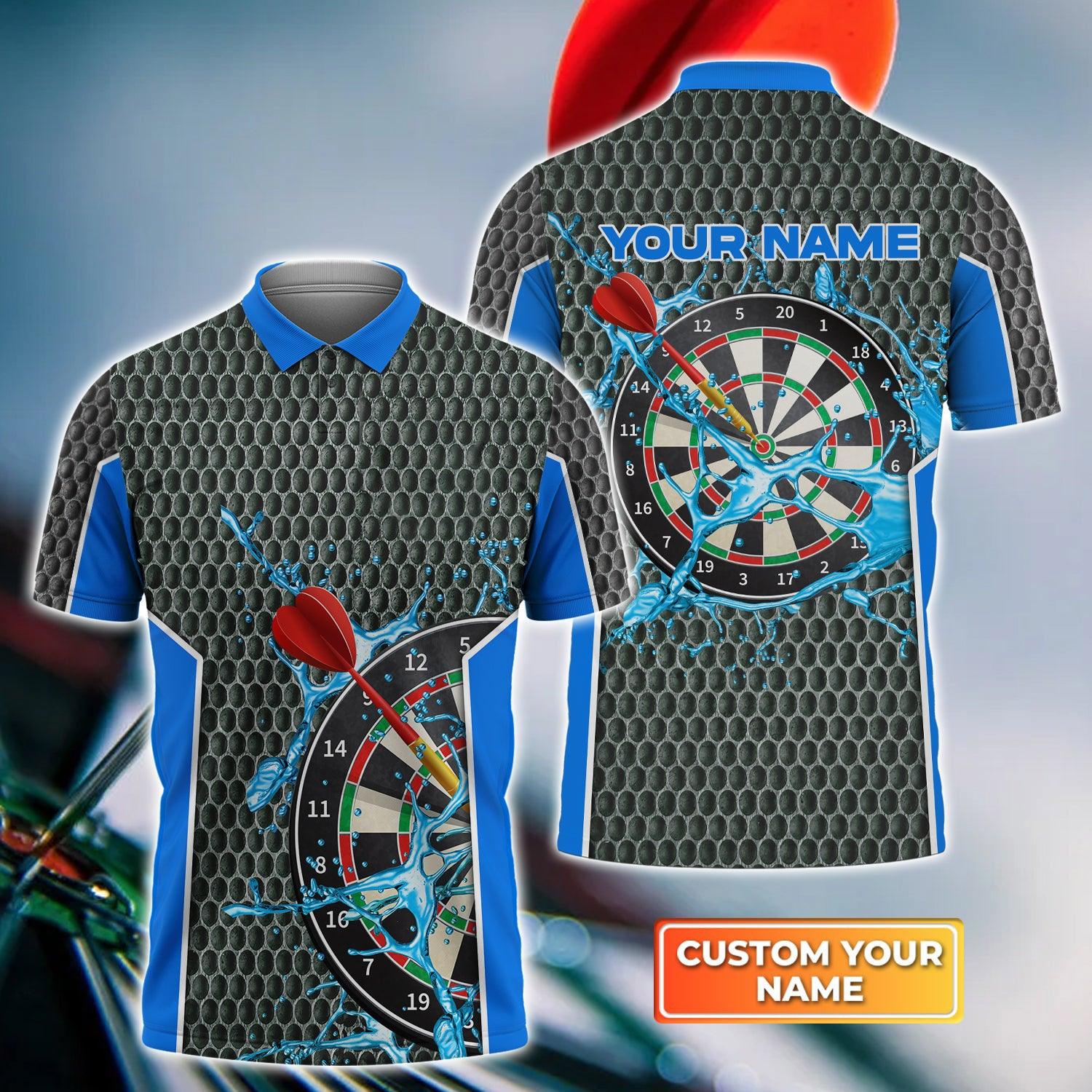 Darts Custom Name Men Polo Shirt, Personalized Men Polo Shirt Gift For Darts Lovers, Friend, Team, Darts Player